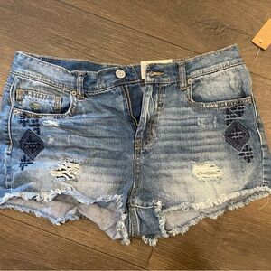 Mudd Blue Distressed Jean Shorts
